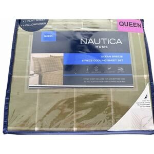 Nautica Queen Size 6 Pieces Set - NIP Ocean Breeze 6 Pieces Cooling Sheet Set